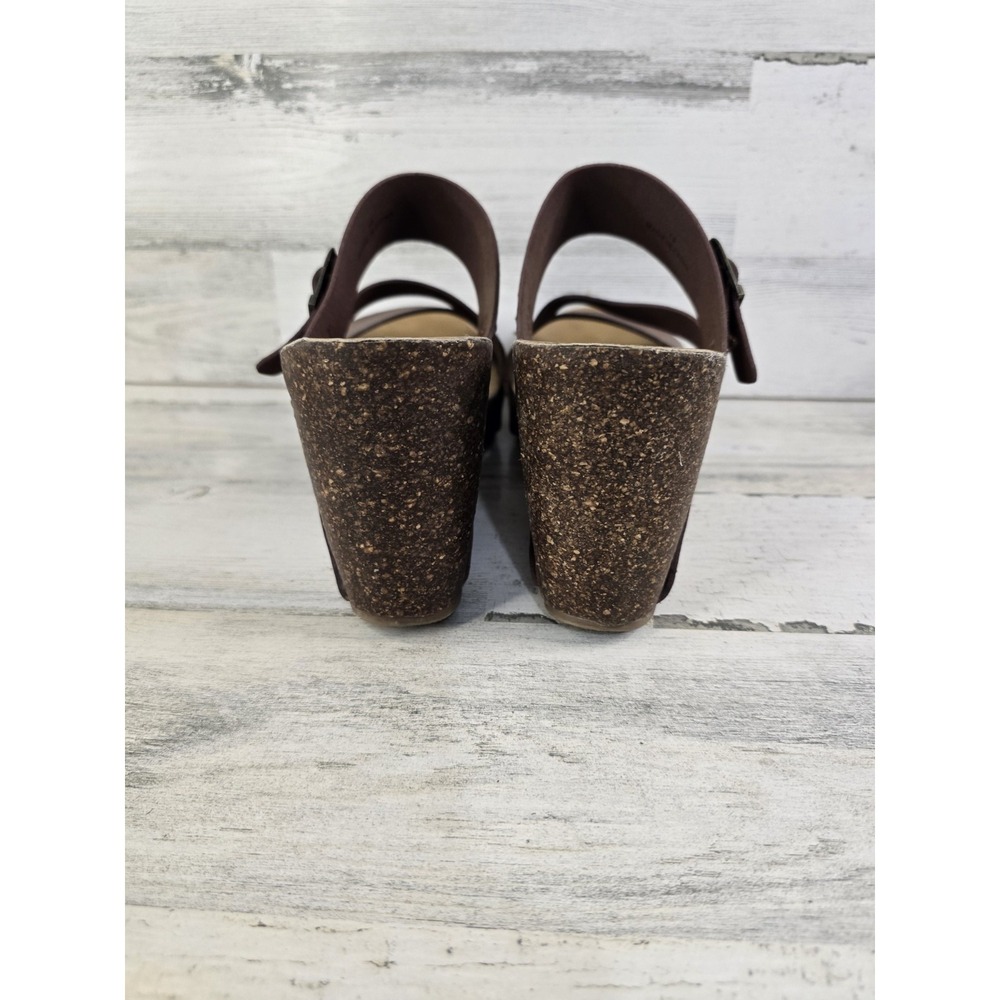 Blowfish Malibu Womens Brown Faux Leather Strappy Buckle Cork Wedge Sandals - Picture 6 of 11